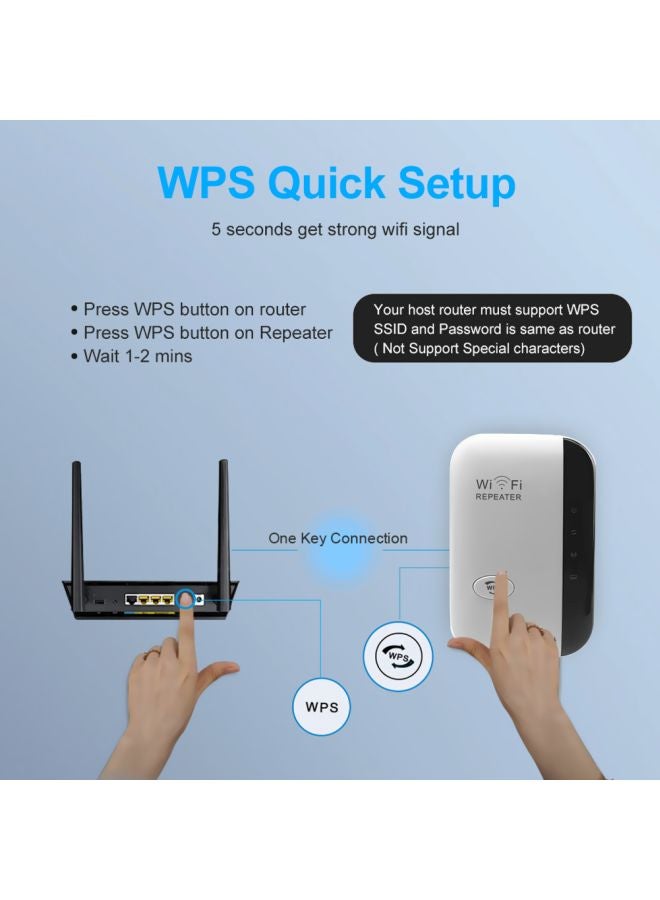 Wireless Router Range Extender Signal Booster White 19x15x6.5cm - Image 4