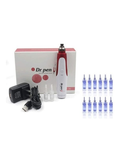Dr. Pen N2 Auto Derma Pen With 12pcs Nano Replacement Needle Cartidges