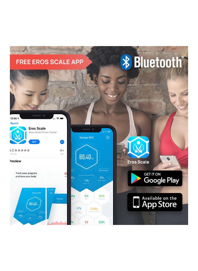 Eros Bluetooth Smart Body Fat Analyzer Scale