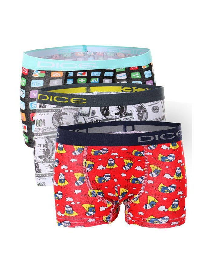 DICE Set Of 3 Pieces Cotton Printed Boxer Underwear Multicolor  - Image 1