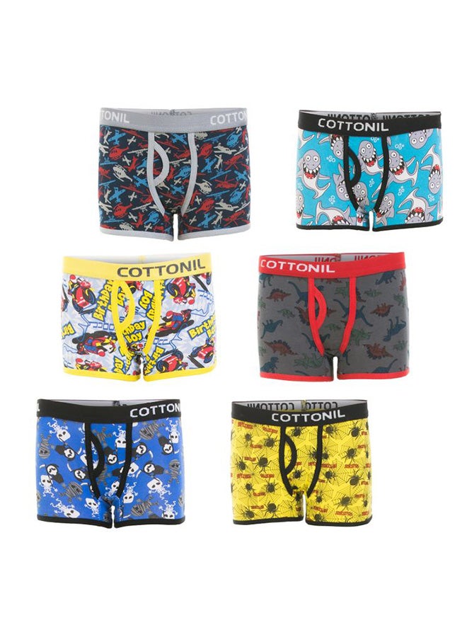 COTTONIL 6-Piece Cotton Slim Fit Boxer Set Multicolour  - Image 1