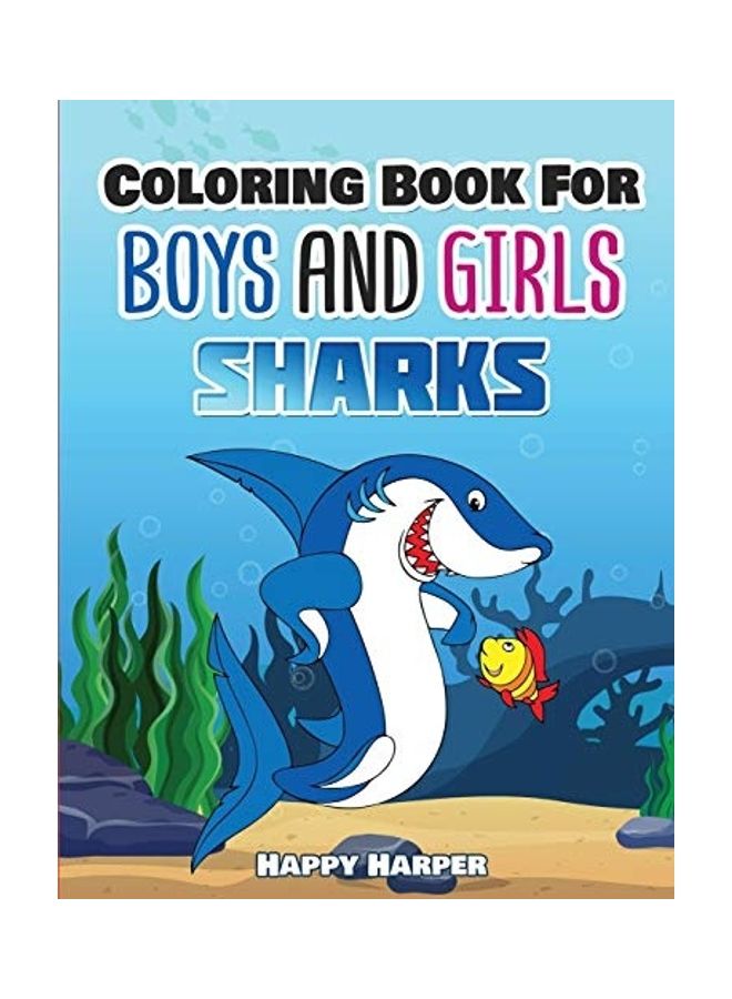 Coloring Books For Boys And Girls: Sharks Paperback English by Happy Harper - Image 1