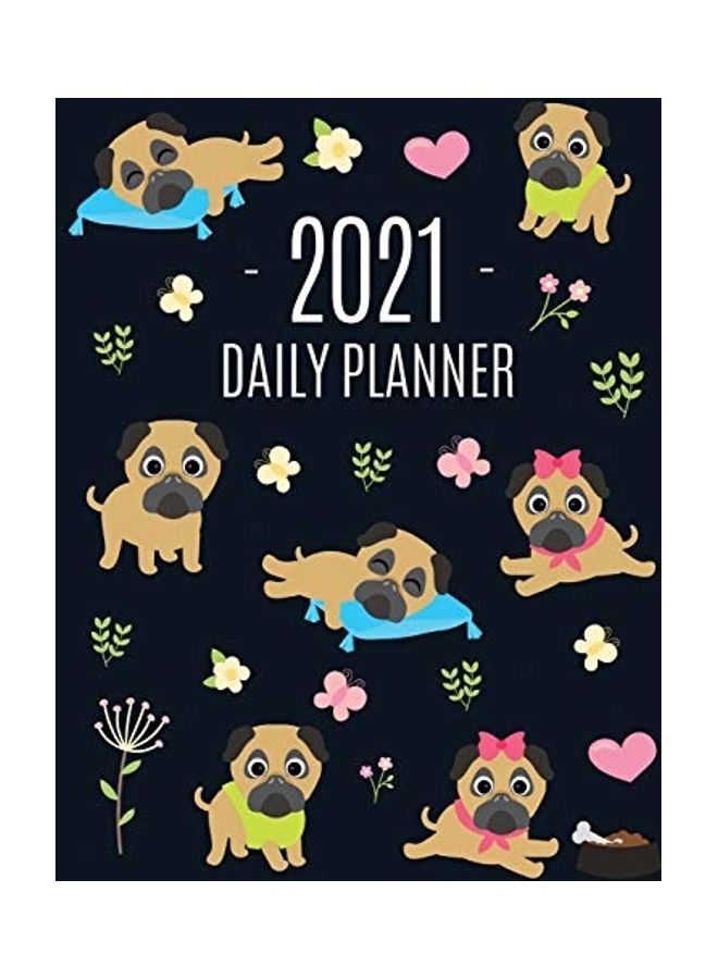 Pug Planner 2021 Paperback English by Happy Oak Tree Journals  - Image 1