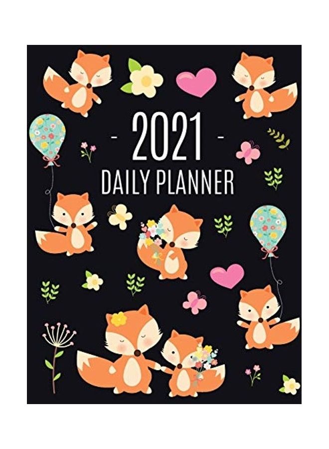 Red Fox Planner 2021: Funny Animal Planner Calendar Organizer - Artistic January - December 2021 Agenda Scheduler - Cute Large Black 12 Mont paperback english - Image 1