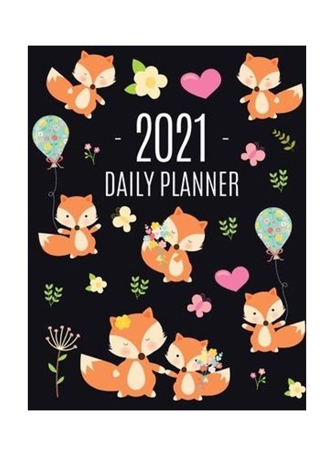 Red Fox Planner 2021: Funny Animal Planner Calendar Organizer - Artistic January - December 2021 Agenda Scheduler - Cute Large Black 12 Mont paperback english - Image 2