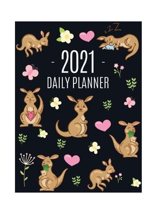 Kangaroo Daily Planner 2021: Cute Animal Calendar Scheduler for Girls - Pretty & Large Weekly Agenda with Australian Outback Animal, Pink Hearts + paperback english - Image 2