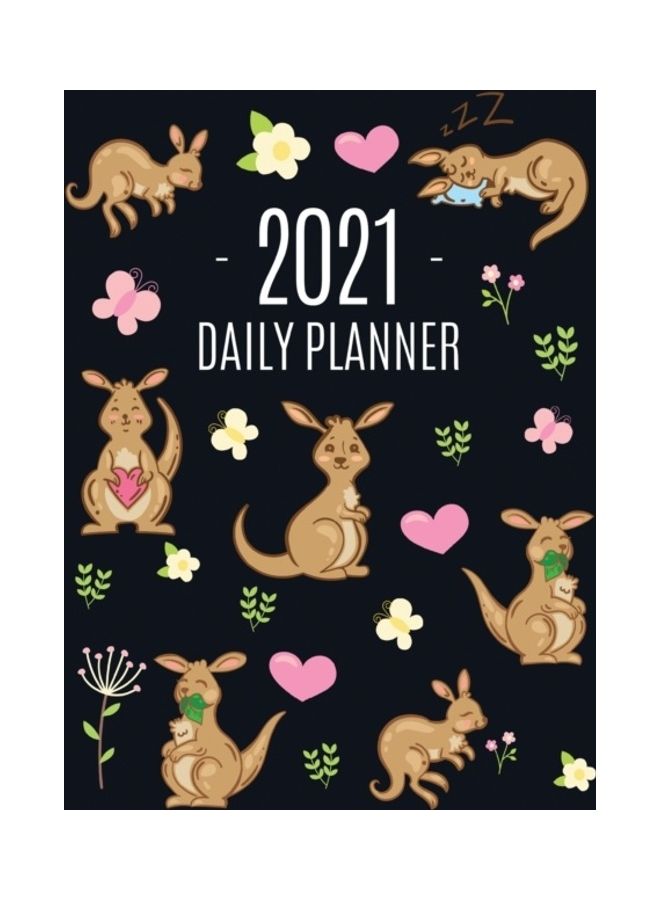 Kangaroo Daily Planner 2021: Cute Animal Calendar Scheduler for Girls - Pretty & Large Weekly Agenda with Australian Outback Animal, Pink Hearts + paperback english - Image 3