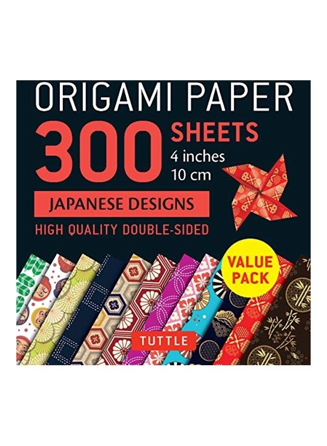 ورق أوريغامي 300 ورقة تصاميم يابانية 4 (10 سم): ورق أوريغامي توتل: أوراق أوريغامي مزدوجة الجوانب عالية الجودة