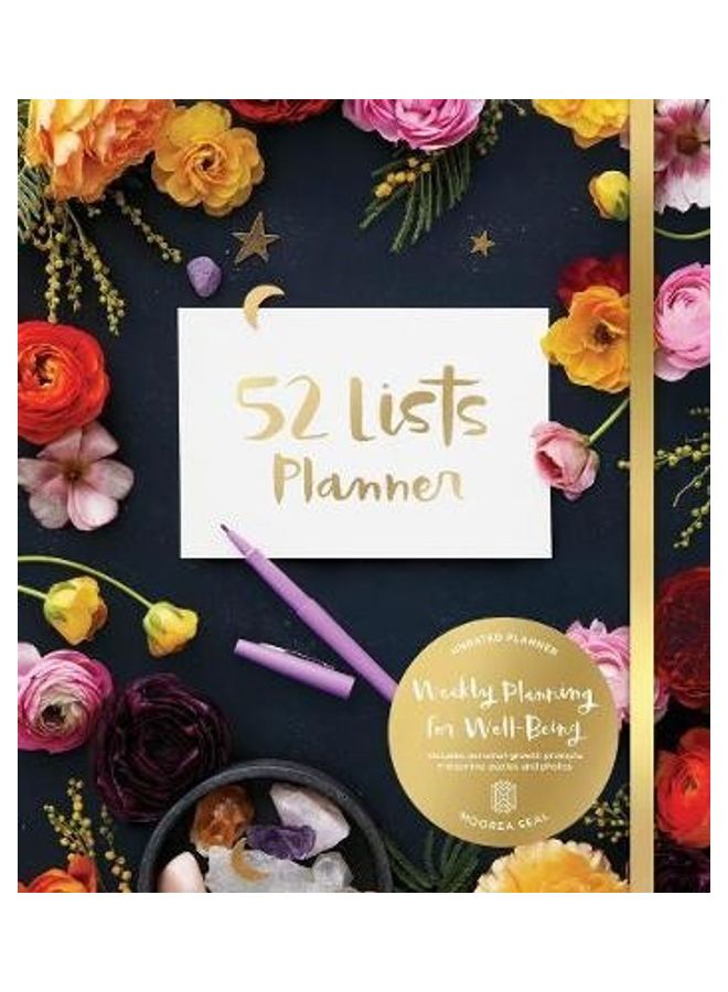 52 Lists Planner (Black Floral) Undated Monthly/Weekly Planner with Prompts for Well-Being, Reflection, Personal Growth, and Daily Gratitude paperback english - Image 2