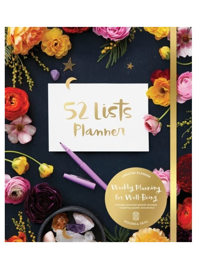 52 Lists Planner (Black Floral) Undated Monthly/Weekly Planner with Prompts for Well-Being, Reflection, Personal Growth, and Daily Gratitude paperback english - Image 3