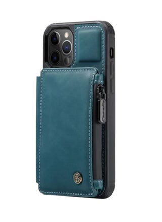 Zipper Wallet Case With RFID Blocking And Double Magnetic Clasp For Apple iPhone 12 Pro Max Blue - v1604982505/N41911523A_1