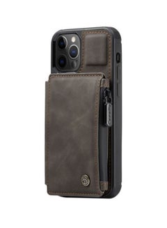 CaseMe Zipper Wallet Case With RFID Blocking And Double Magnetic Clasp For Apple iPhone 12 Pro Max Coffee  - Image 1