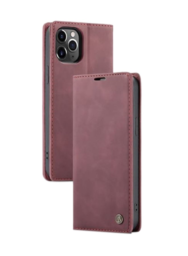 CaseMe Soft Slim Folio Flip Wallet Case With 2 Cards Slot For Apple iPhone 12 Pro Max Red  - Image 1