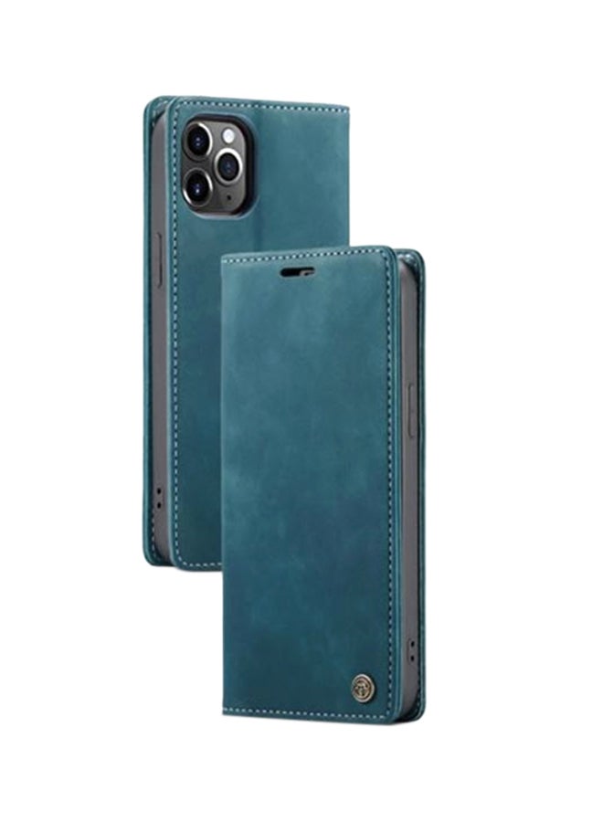 CaseMe Soft Slim Folio Flip Wallet Case With 2 Cards Slot For Apple iPhone 12 Pro Max Blue Blue  - Image 1