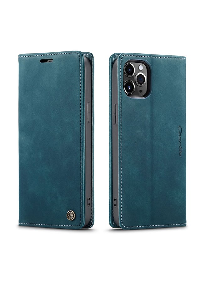 CaseMe Soft Slim Folio Flip Wallet Case With 2 Cards Slot For Apple iPhone 12 Pro Max Blue Blue  - Image 2