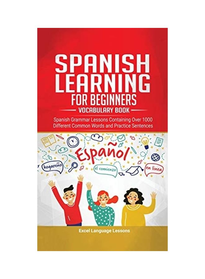 Spanish Language Learning For Beginner's Vocabulary Book hardcover english - Image 1