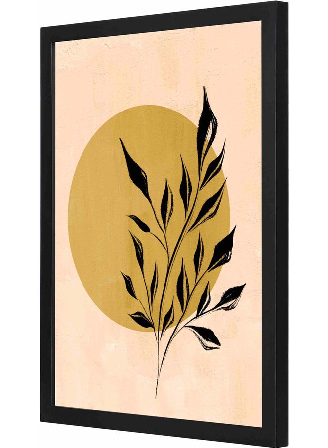 لوحة فنية جدارية بتصميم نبات ومزودة بإطار أسود 33x43x2سم - Image 1