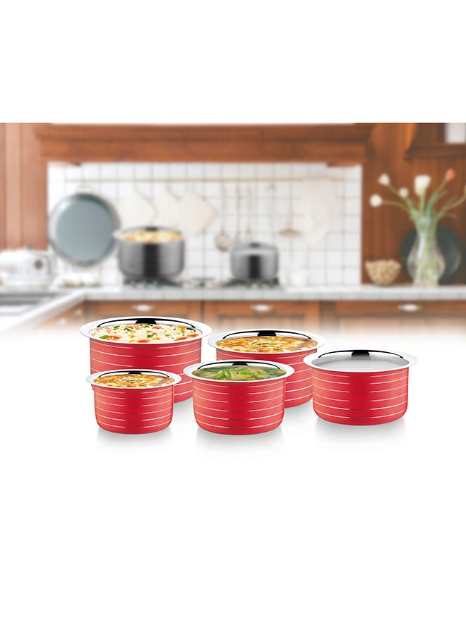 5 Piece Induction Bottom Tope Set Silver