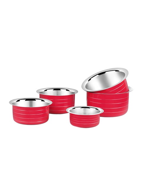 5 Piece Induction Bottom Tope Set Silver