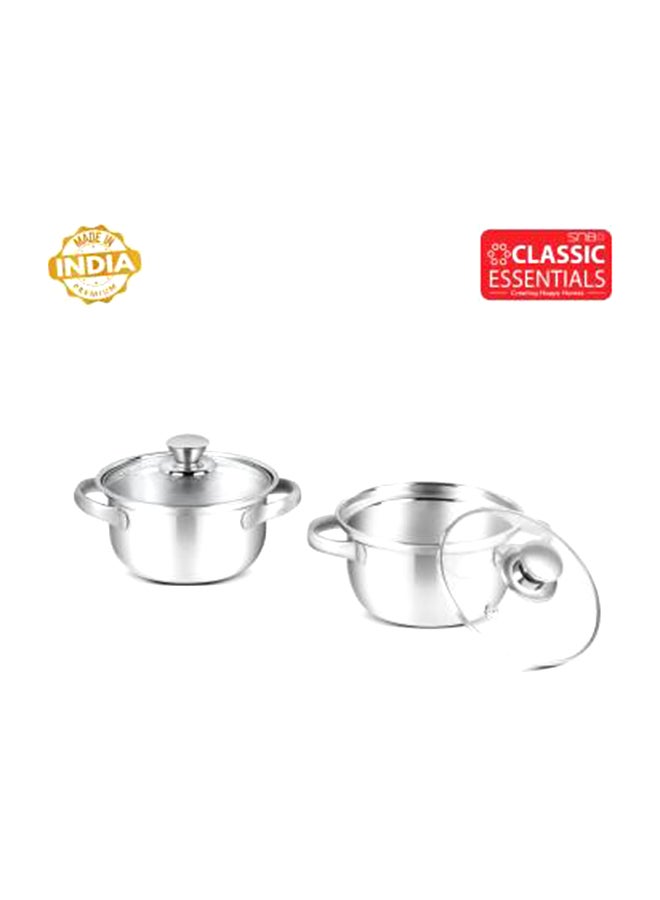 Classic Essentials - 2 Piece Cook And Serve Casserole With Lids Silver - Image 1