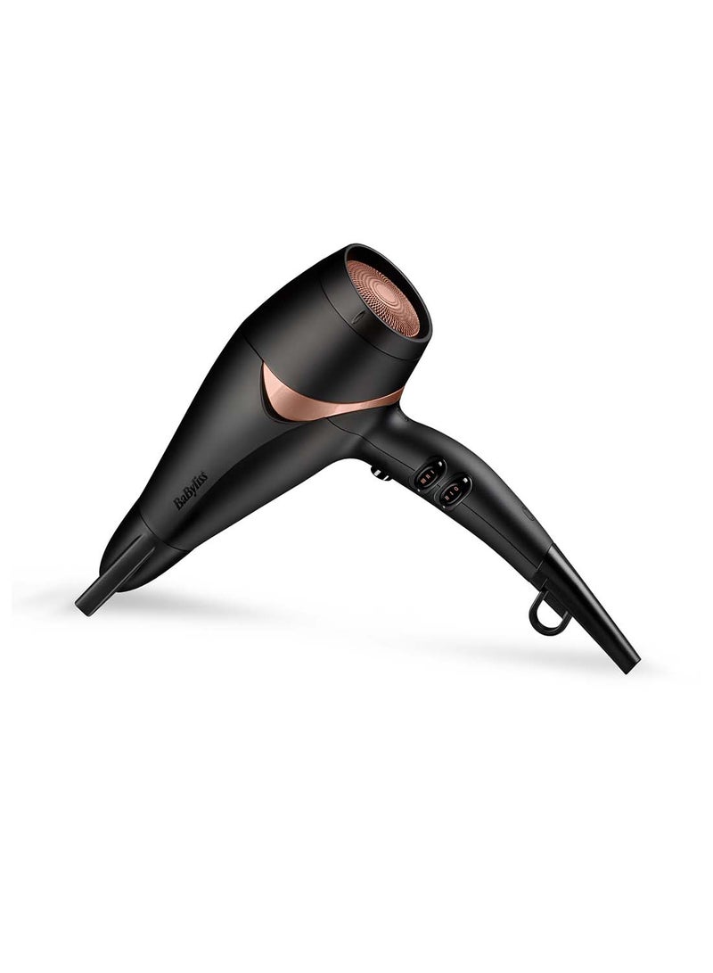 babyliss - Dc Dryer 2200W - 2.5M Cord With Powerful And Fast Drying Super Ionic Technology With Nano Quartz Ceramic, Removable Rear Filter Nano Quartz Ceramic With Cool Shot Feature - D566SDE, Black Back/Bronze 243 (L)  x 94 (W)  x 262 (H) - Image 1