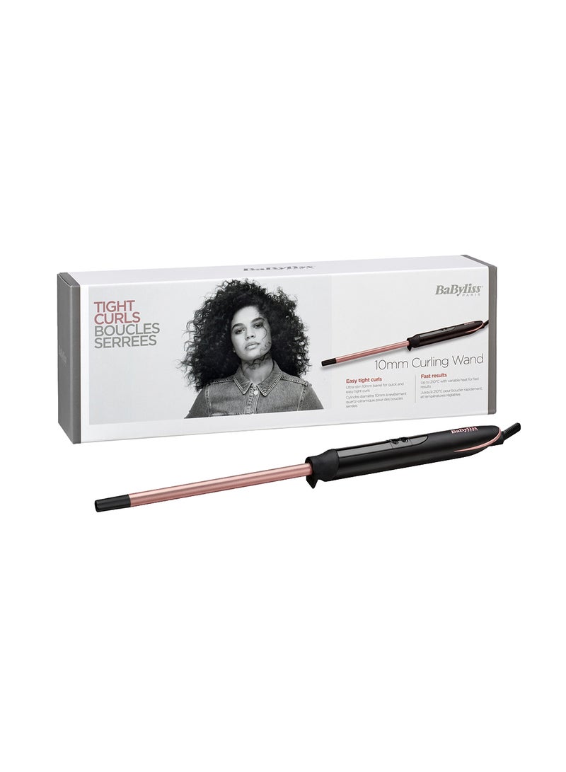 babyliss - Hair Curler | 10mm Barrel For Precise Curls | led Display For Temperature Control With Quartz Ceramic Technology | 6 Temperature Settings For Customization & Rapid Heat-up Time | C449SDE Black - Image 1