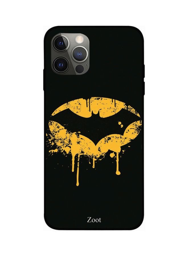 Zoot Batman Logo Printed Case Cover -for Apple iPhone 12 Pro Max Black/Yellow Black/Yellow - Image 1