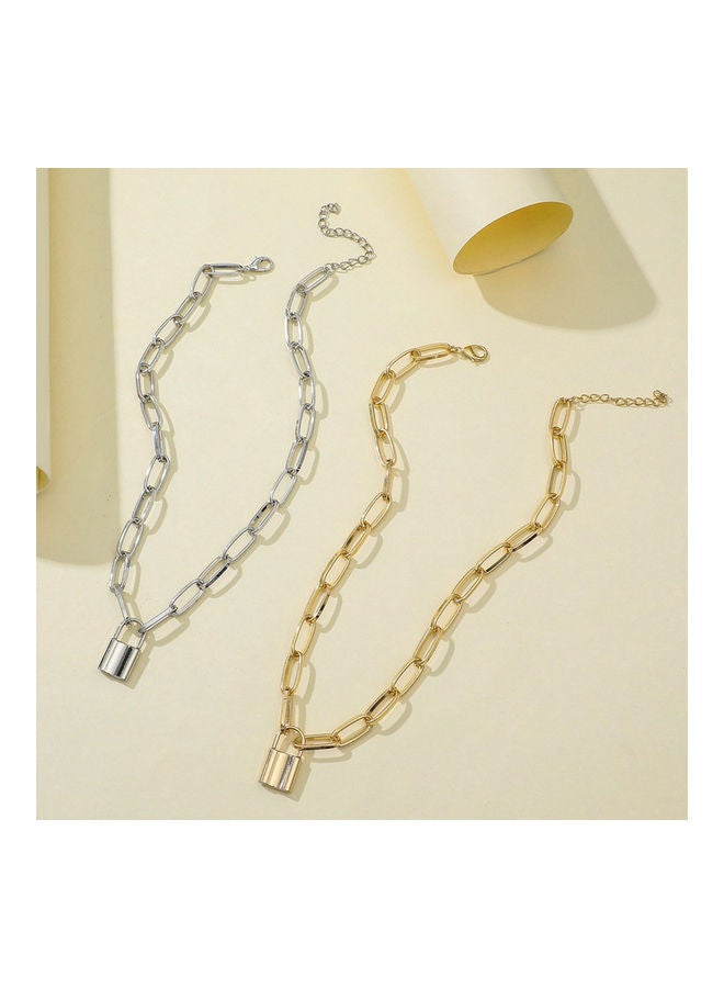 Generic - Lock Pendant Alloy Chain Necklace - Image 1