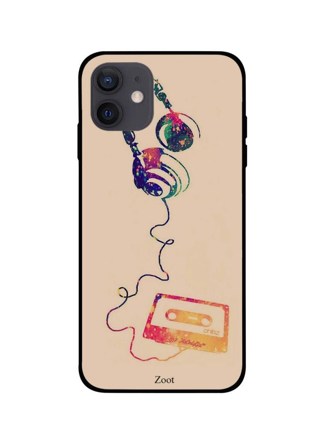 Zoot - Headphone Printed Case Cover Apple iPhone 12 Mini Beige/Red/Green Beige/Red/Green - Image 1
