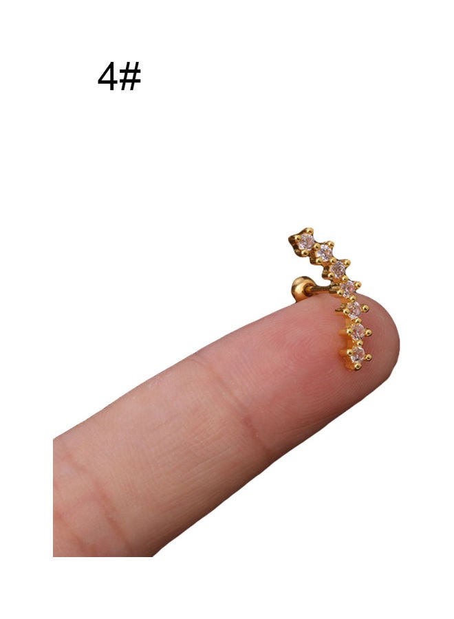 قرط من الاستانلس ستيل مرصع بالزركونيا المكعبة - Image 1