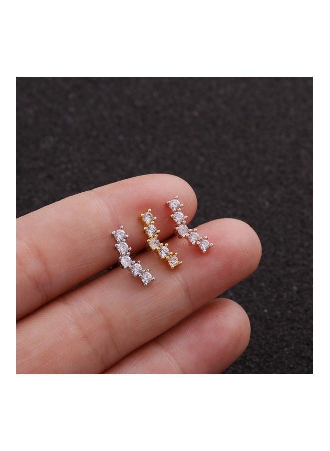 قرط من الاستانلس ستيل مرصع بالزركونيا المكعبة - Image 3