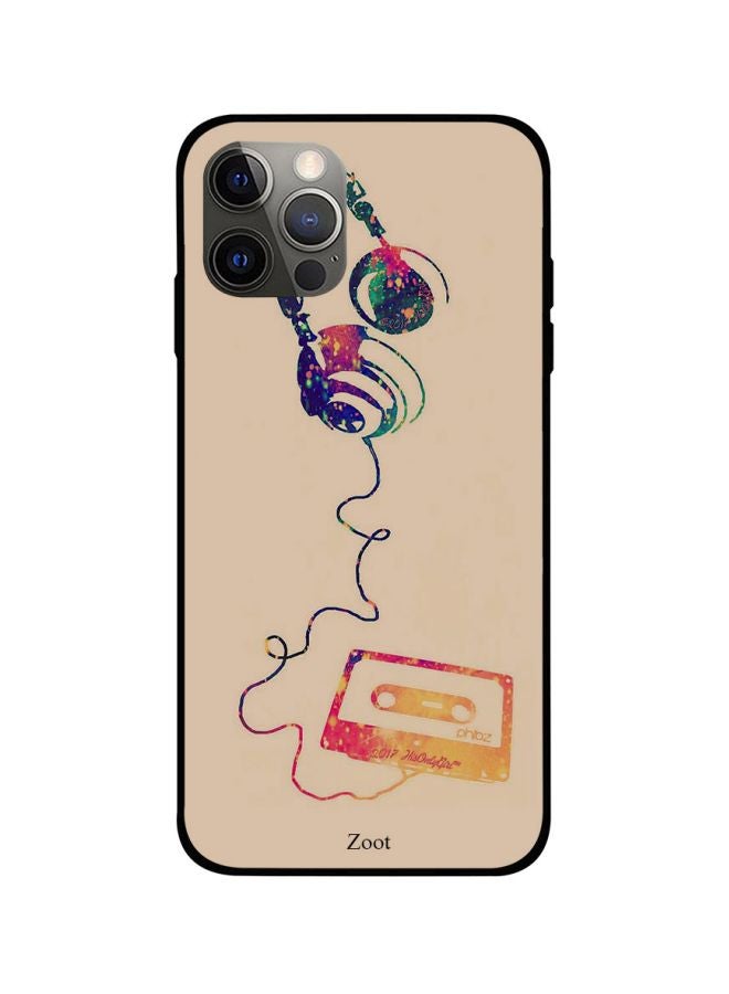 Zoot - Headphone Printed Case Cover -for Apple iPhone 12 Pro Max Beige/Purple/Blue Beige/Purple/Blue - Image 1