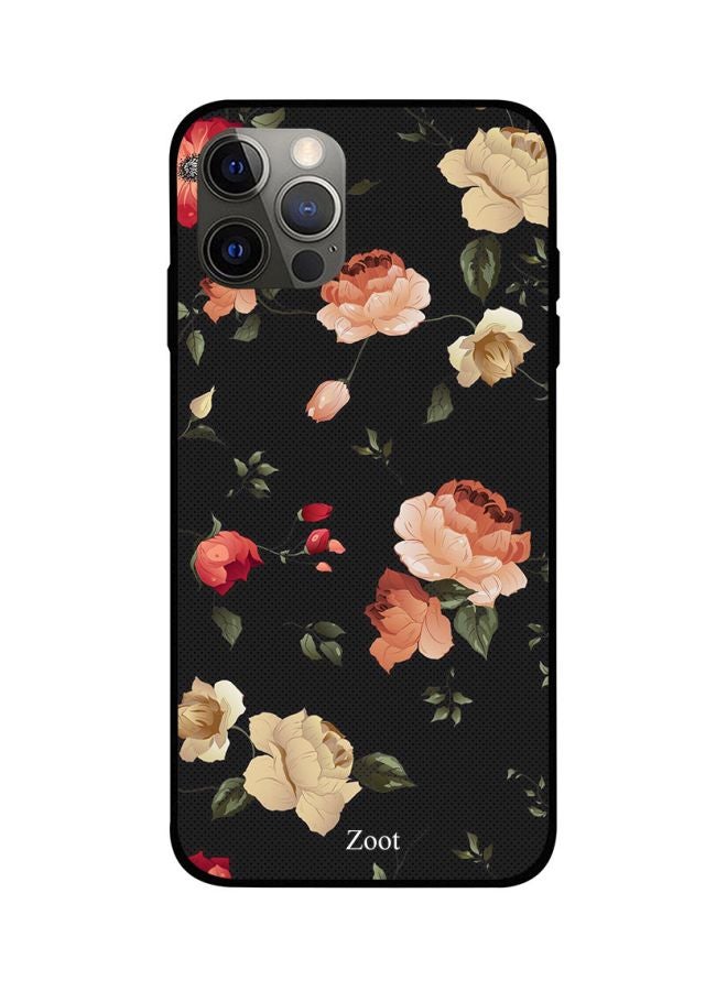 Zoot Floral Printed Skin Case Cover -for Apple iPhone 12 Pro Max Black/Green/Beige Black/Green/Beige - Image 1