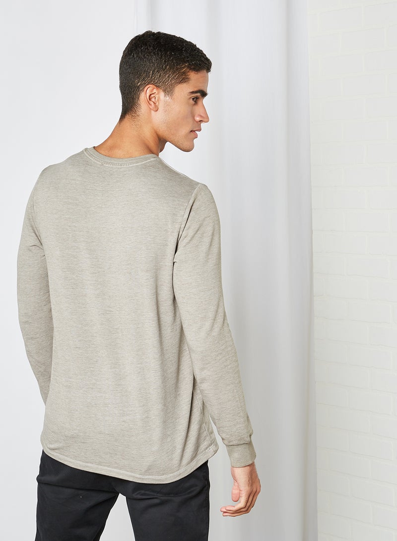 FOREVER 21 Plain Round Neck T-Shirt Grey - Image 2