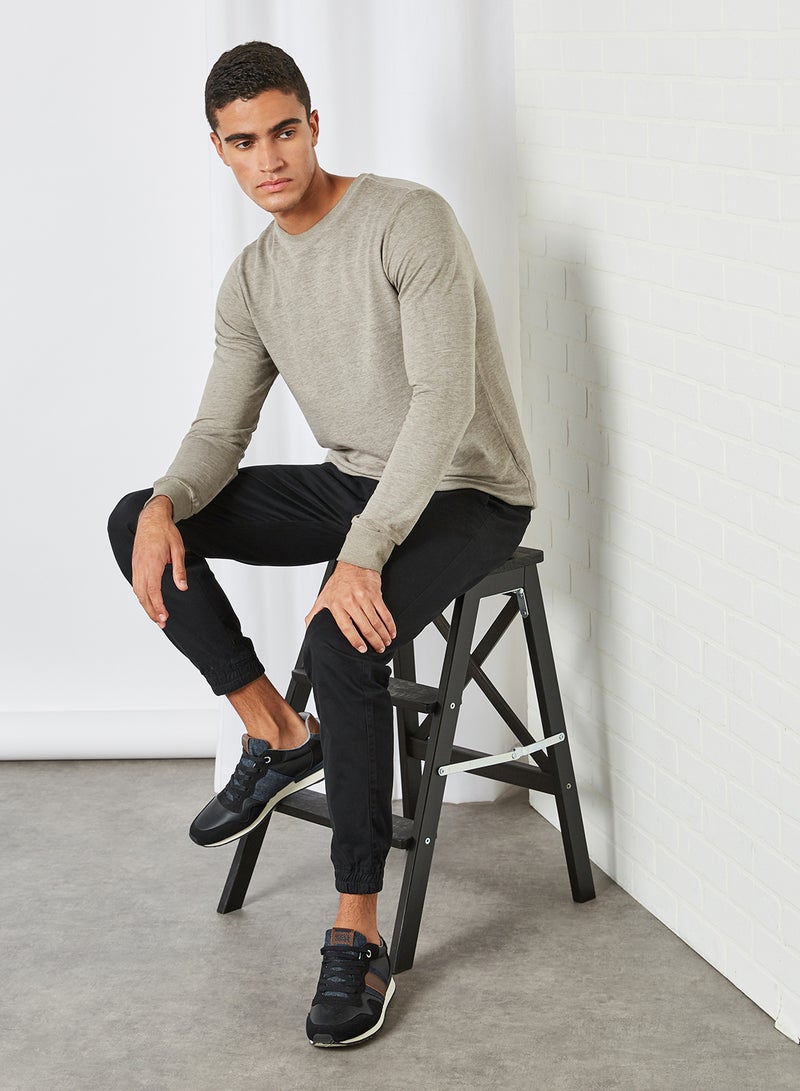 FOREVER 21 Plain Round Neck T-Shirt Grey - Image 3