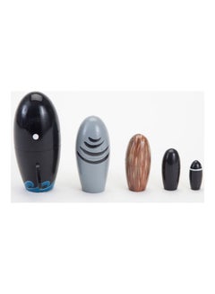 Generic 5-Piece Wooden Whale Penguin Animal Matryoshka Nesting Dolls  - Image 4
