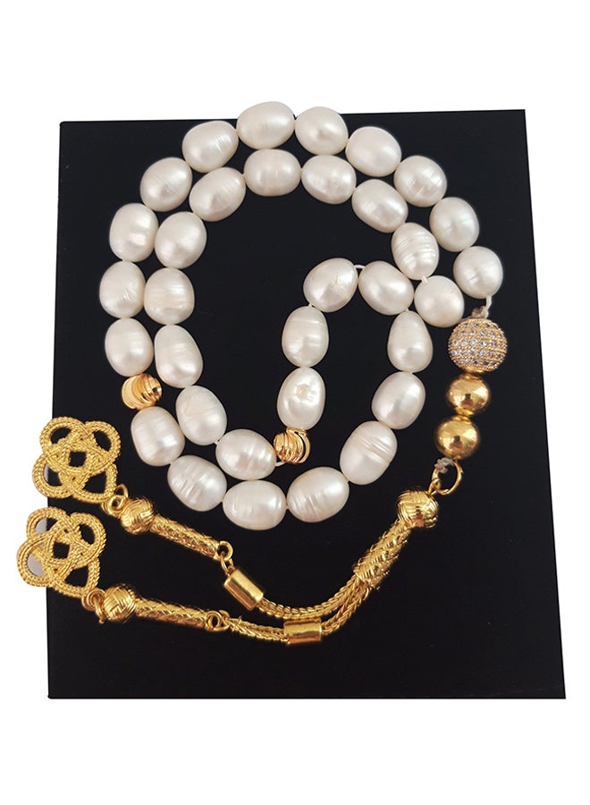 Miracle Empire Natural Pearl And Zircon Prayer Beads 