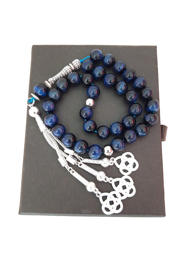 Miracle Empire Natural Blue Cat Eye Prayer Beads 