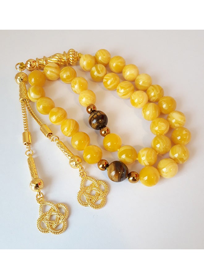Handmade Masbaha Natural Amber Sand Prayer Beads