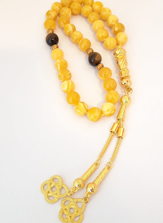 Handmade Masbaha Natural Amber Sand Prayer Beads