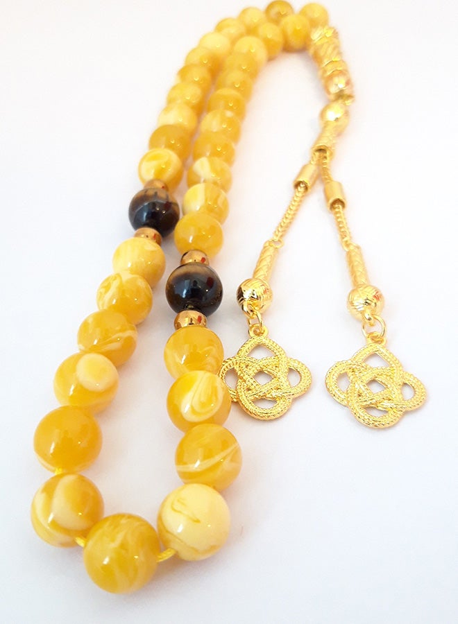 Miracle Empire - Natural Amber Sand And Tiger Eye Prayer Beads - Image 1
