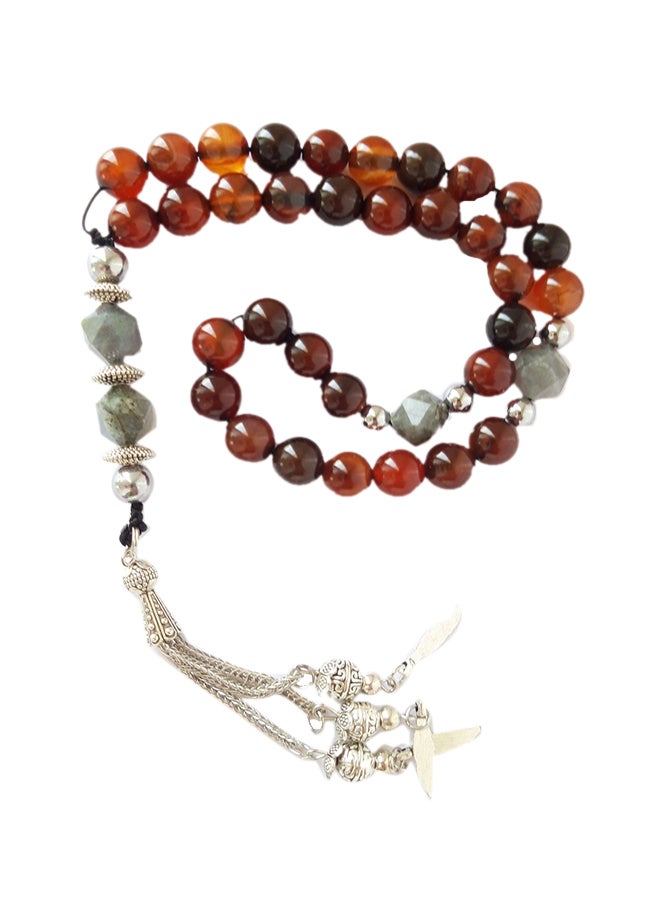 ميركال إمبراير سبحة صلاة من العقيق الأحمر واللبرادوريت الطبيعي - Image 1