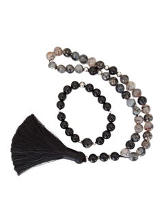Natural Dragon Vains With Onyx Prayer Beads With Bracelet