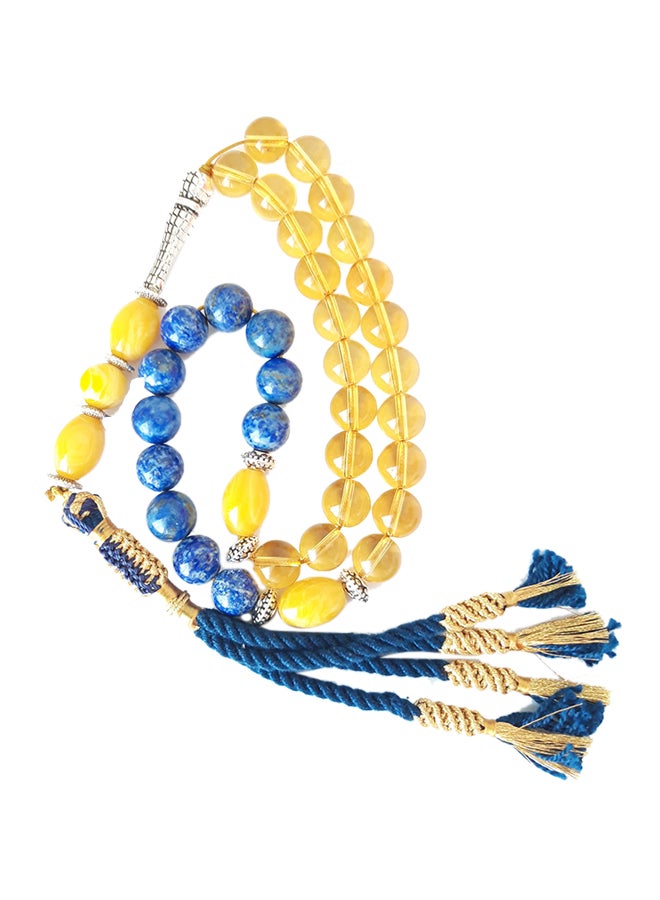 Amber Sand And Lapis Lazuli Prayer Beads