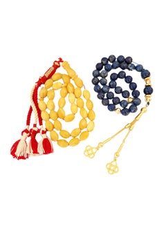 2-Piece Natural Lapis Lazuli And Amber Sand Sibha Prayer Beads - v1605002157/N41428827A_1