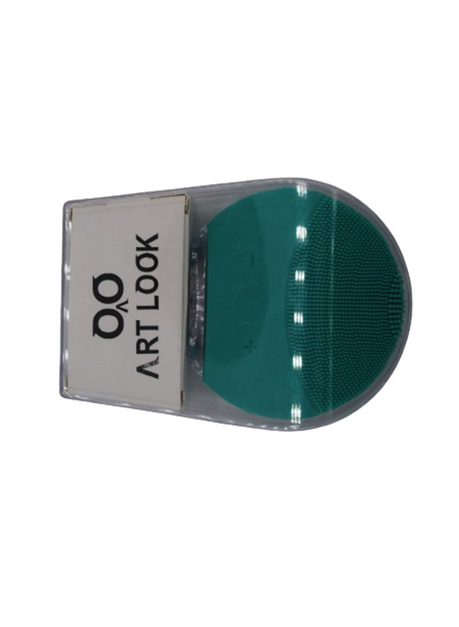ARTLOOK - Luna Rechargeable Silicone Brush Facial Skin Massager Green 10x9x7cm - Image 1