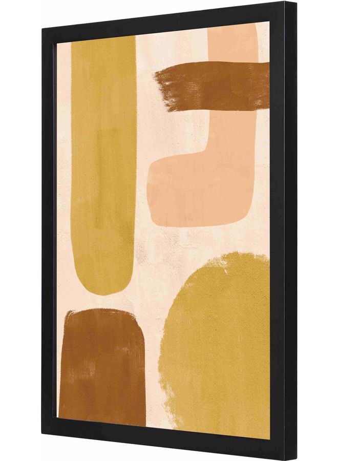 لوحة فنية جدارية بإطار تمثل رسماً تجريدياً أسود 33x43x2سم - Image 1