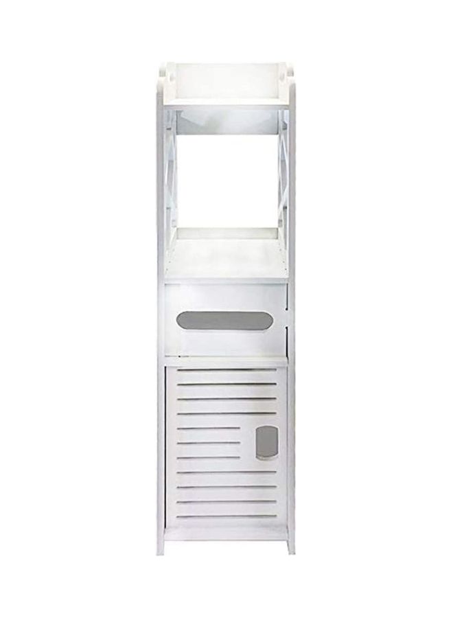 Generic Corner Storage Floor Bathroom Cabinet With Door And Shelve White  - Image 3