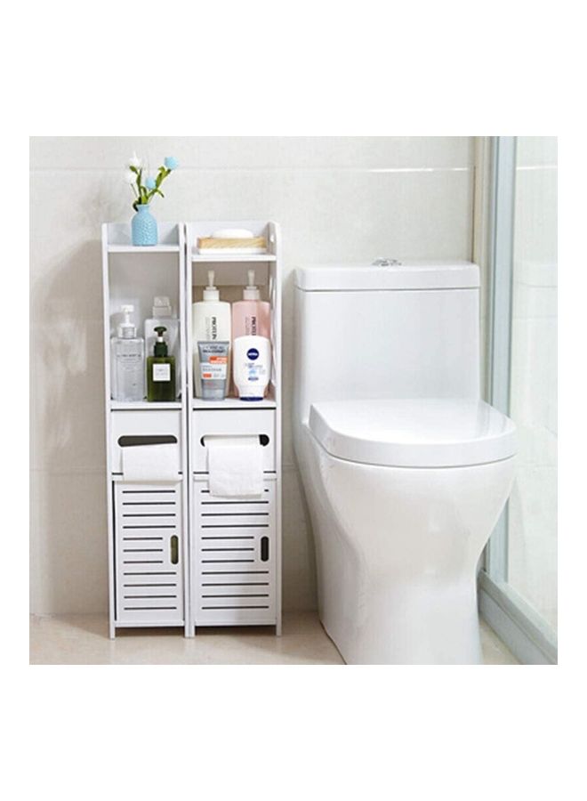 Generic Corner Storage Floor Bathroom Cabinet With Door And Shelve White  - Image 2