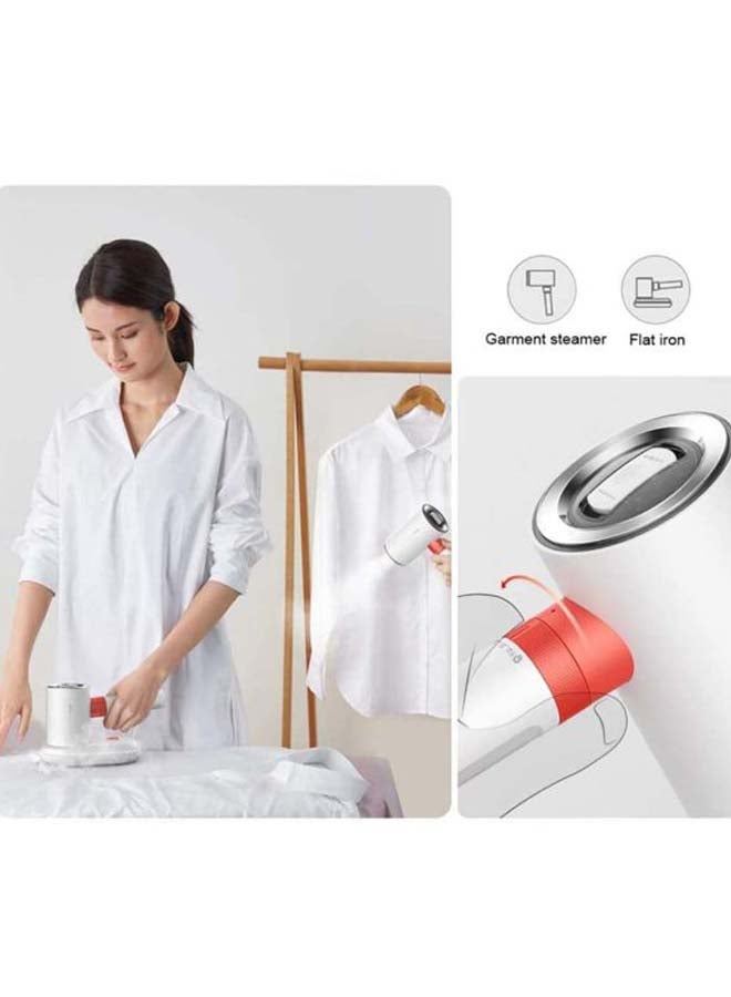 Deerma - 2-In-1 Multifunctional Garment Steamer 0.11 L 1000.0 W DEM-HS218 White/Red - Image 1